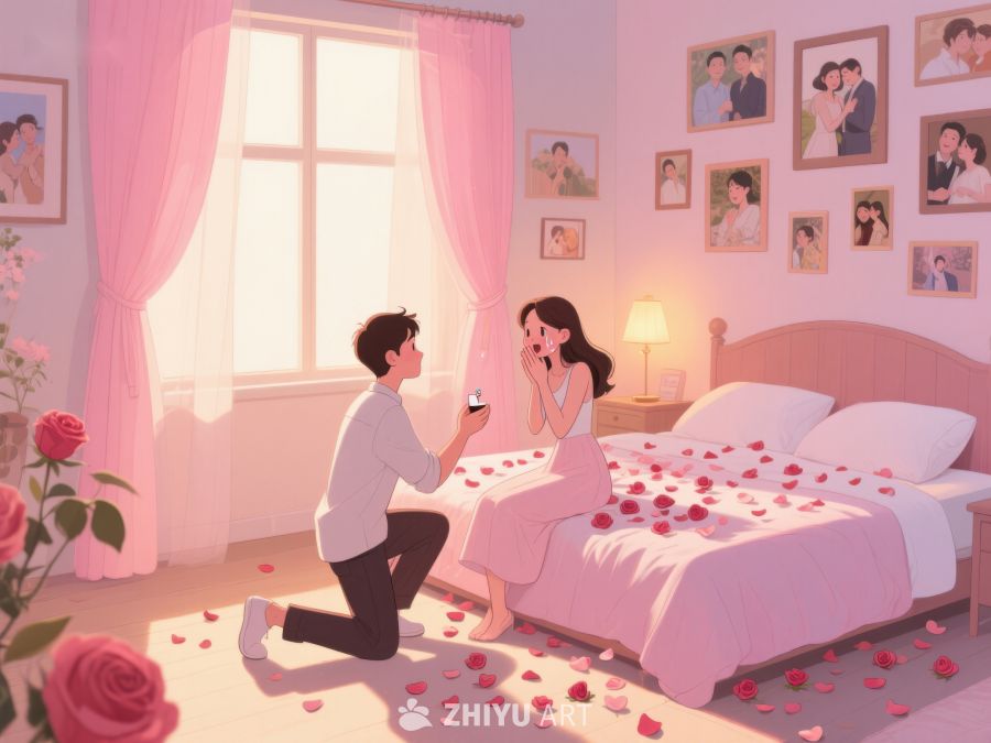 温馨卧室求婚场景 789