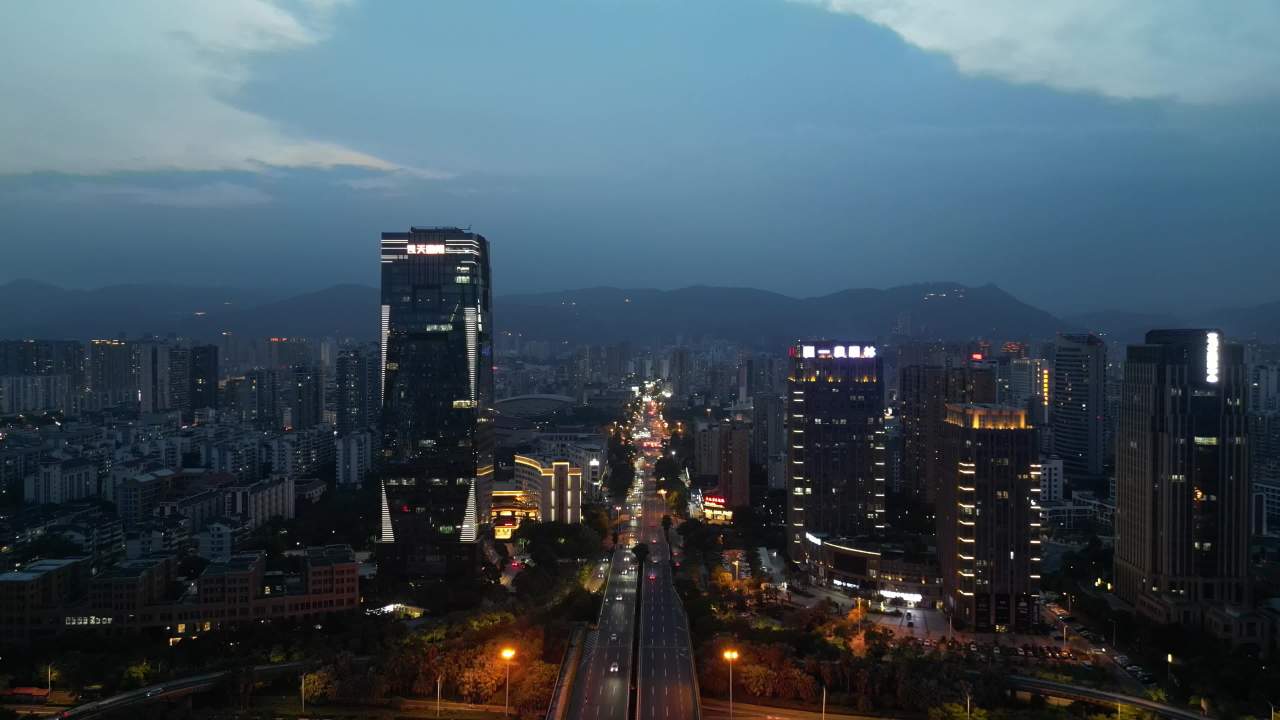 都市黄昏繁华夜景