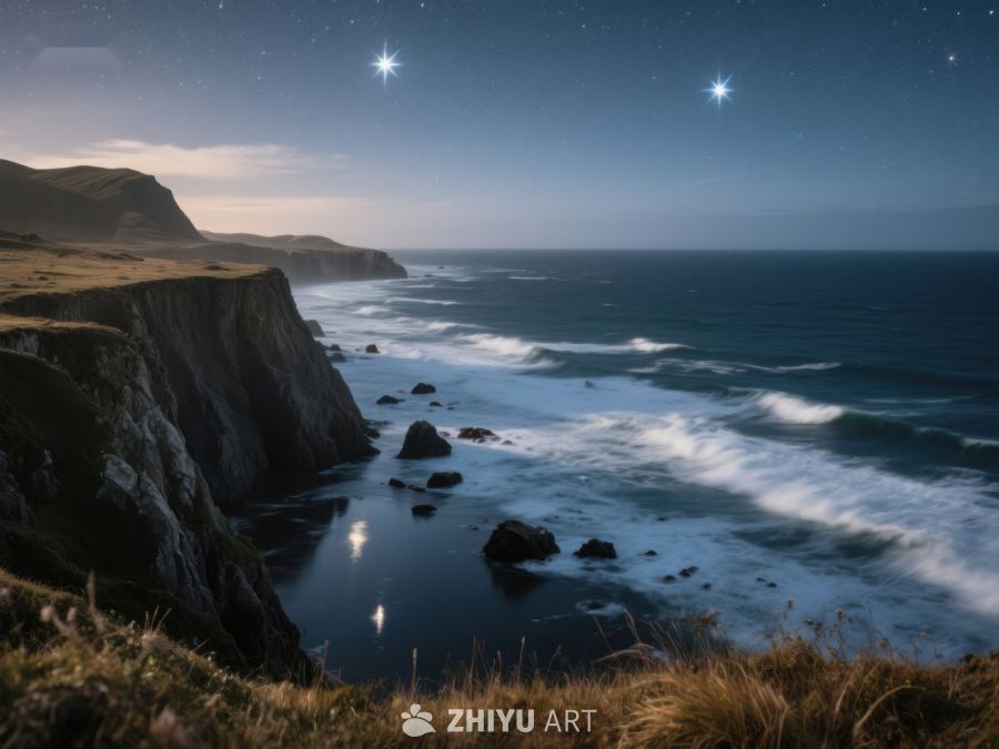 夜幕下的海岸悬崖 487