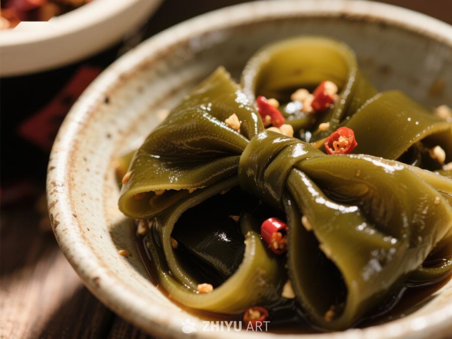 美味海带拌菜，佐以辣椒和芝麻 1005