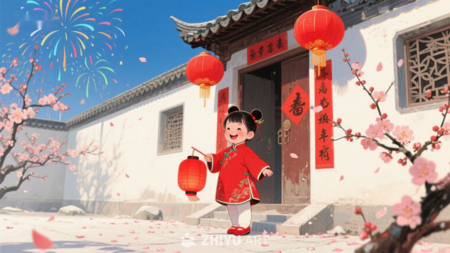 新春佳节，孩童喜提灯笼 986