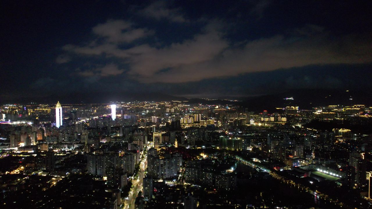 浙江温州城市风光航拍