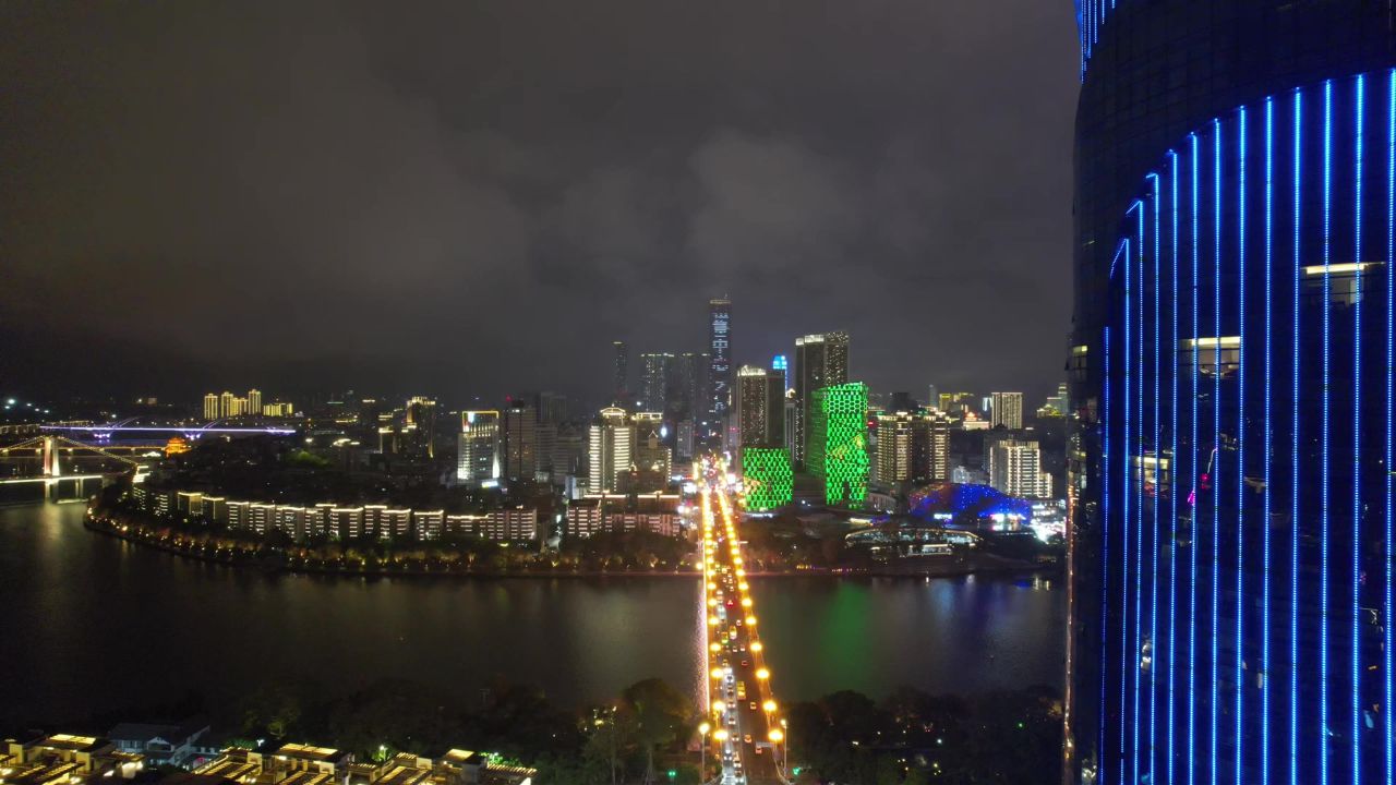 柳州夜景交桥梁航拍