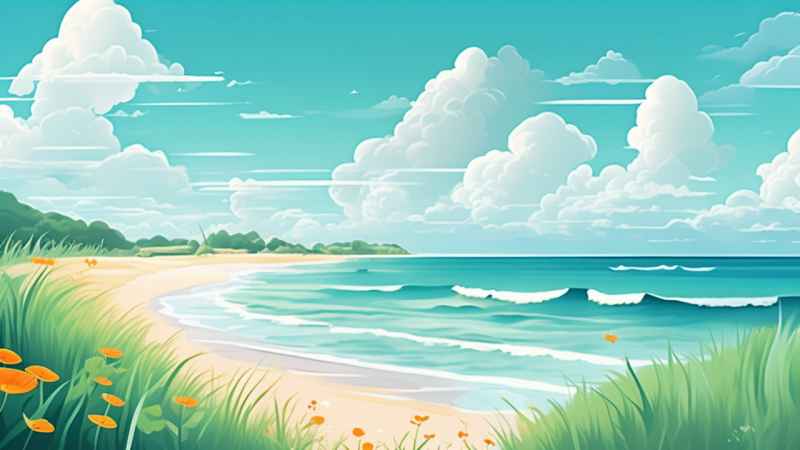 海边的插图梦幻般的自然田园风光 5