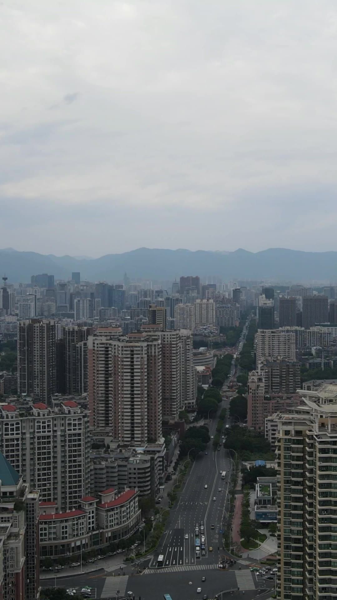 城市航拍福建福州城市高楼竖屏