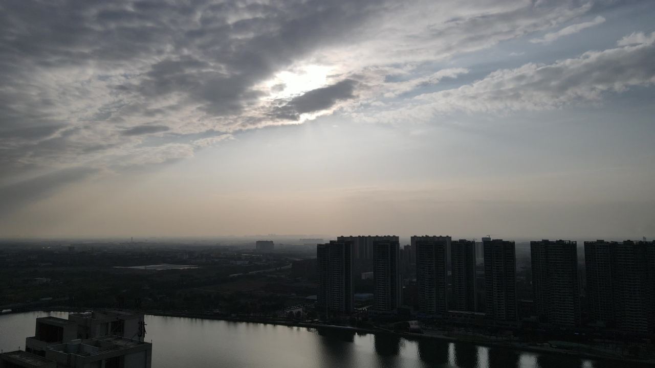 航拍德阳夕阳落日 1