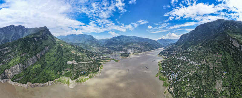 祖国壮丽山河长江三峡风光全景图 
