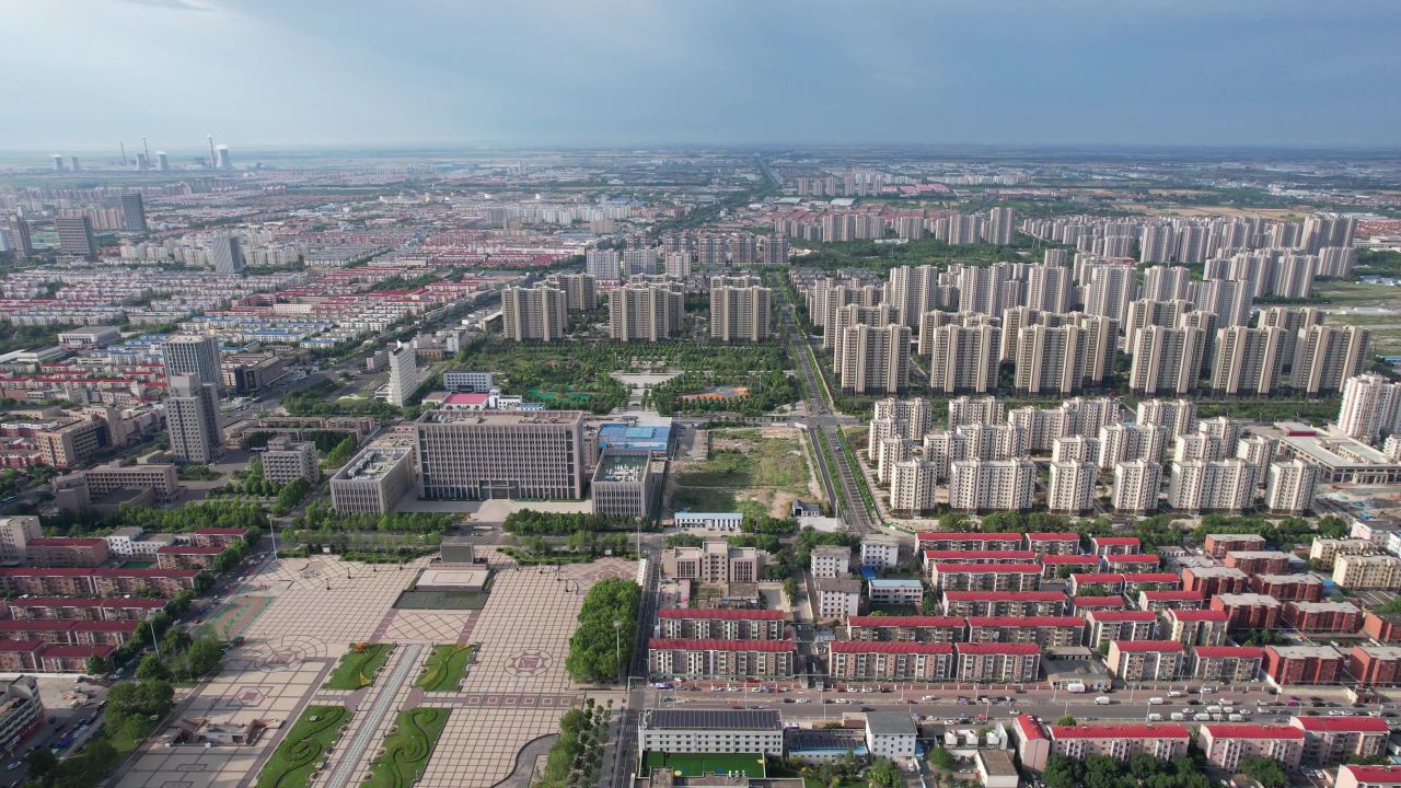 山东东营城市建设城市大景航拍
