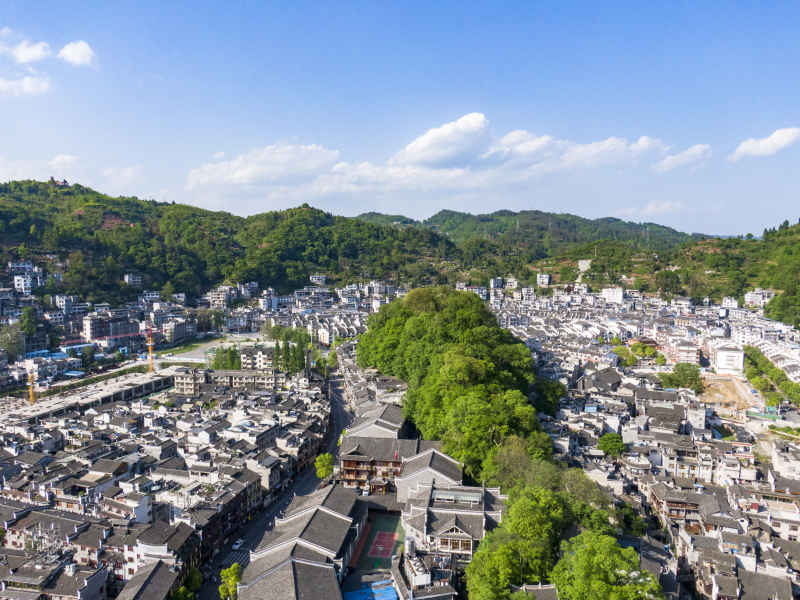 湖南湘西凤凰古城航拍
