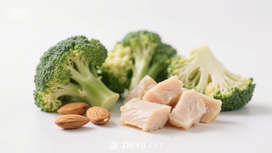 西兰花鸡胸肉与杏仁