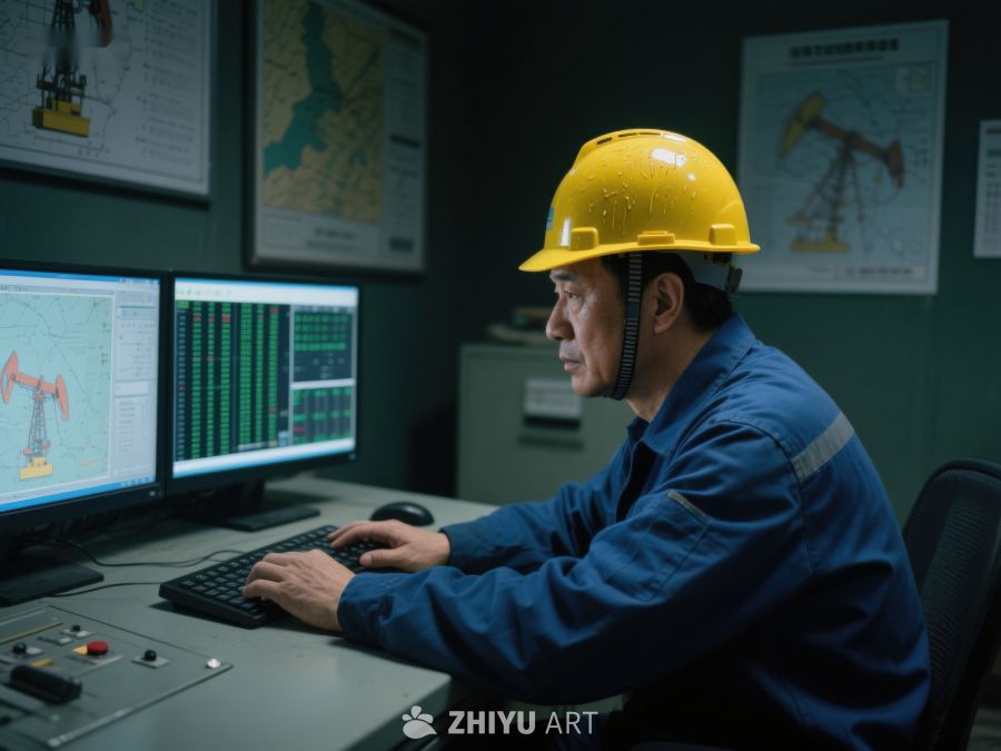 工业操作员在监控室工作 107
