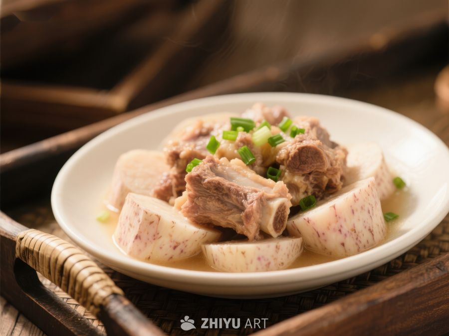 蒸排骨芋头，热气腾腾的家常美味 1152