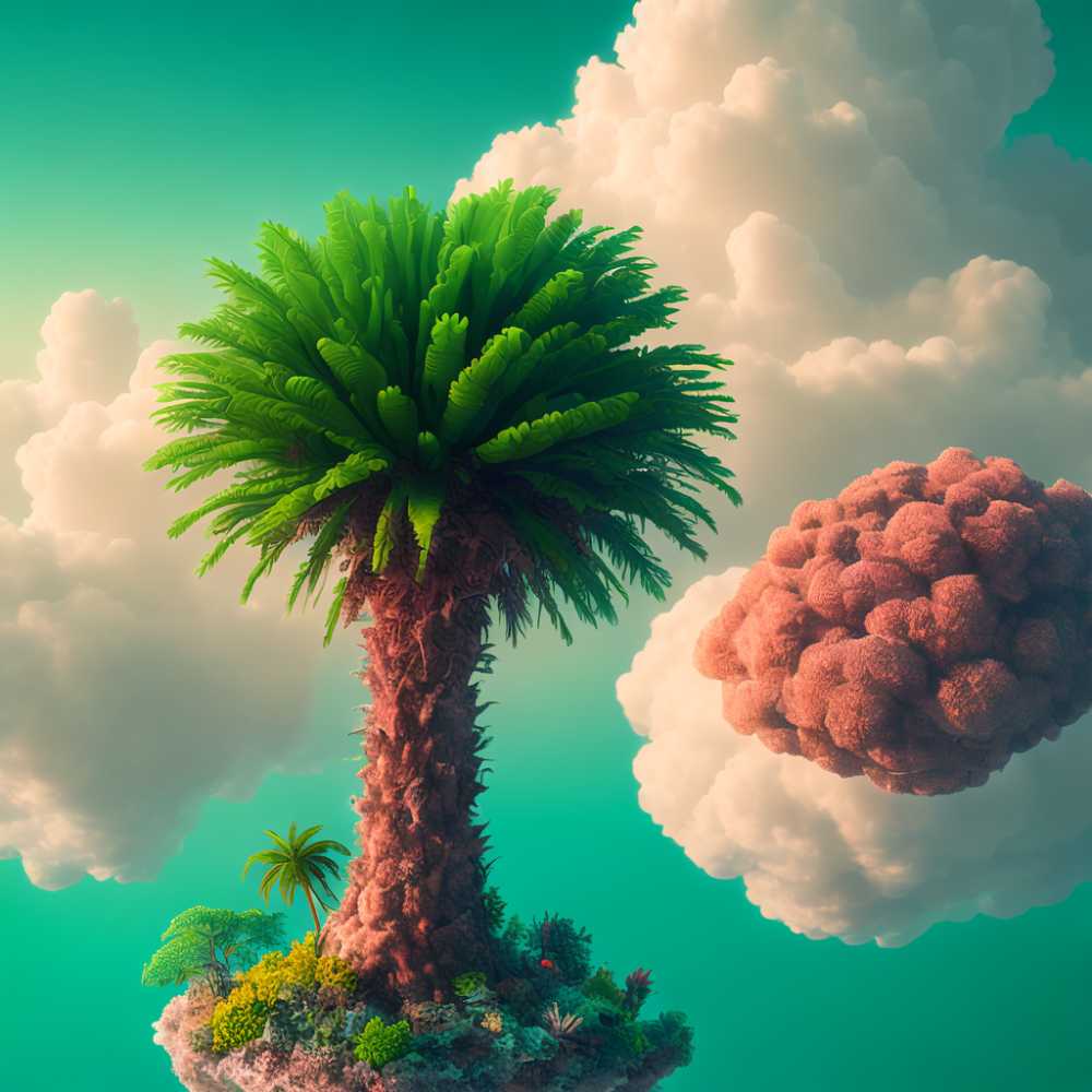 一课绿色棕榈树风景