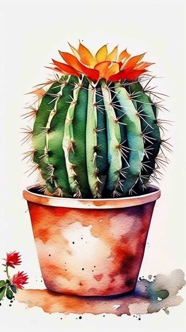 仙人掌自然植物插画 5