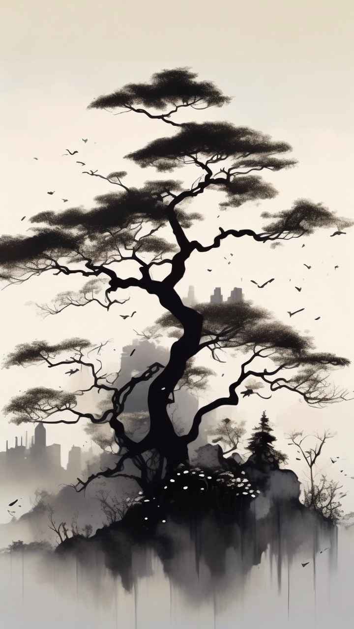 古风山水画唯美背景图 71