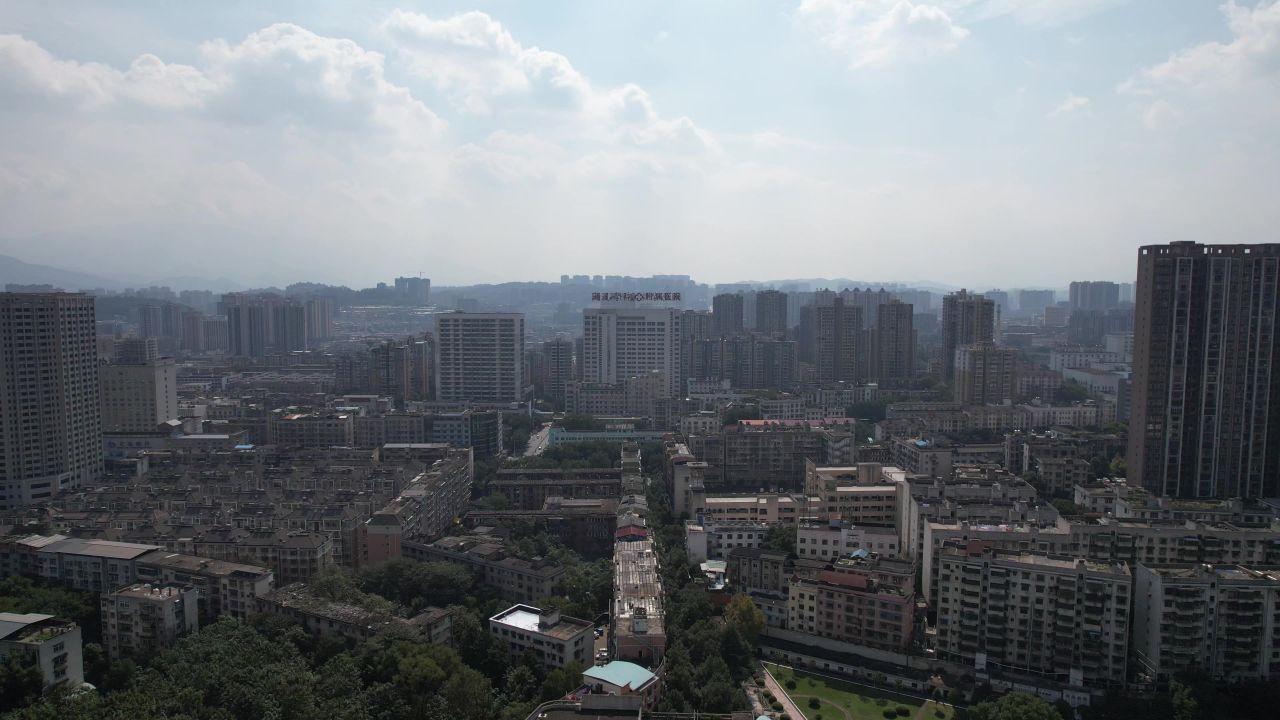 湖南郴州城市风光城市建设航拍
