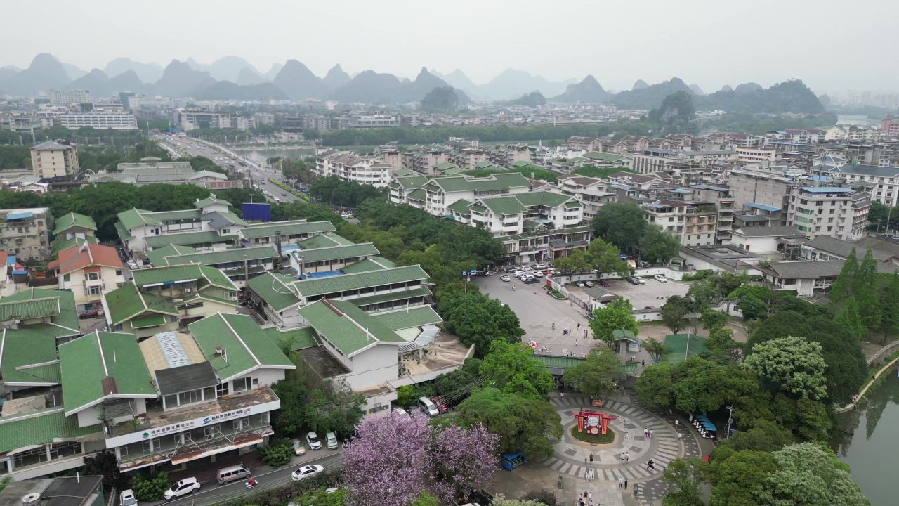 广西桂林山水风光航拍 