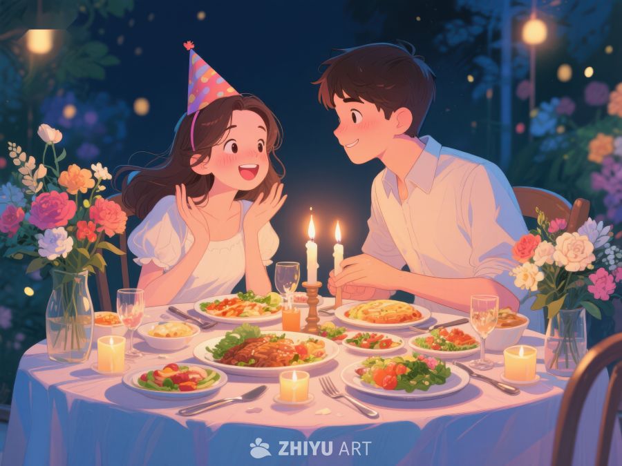浪漫晚餐，烛光下的温馨时刻 431