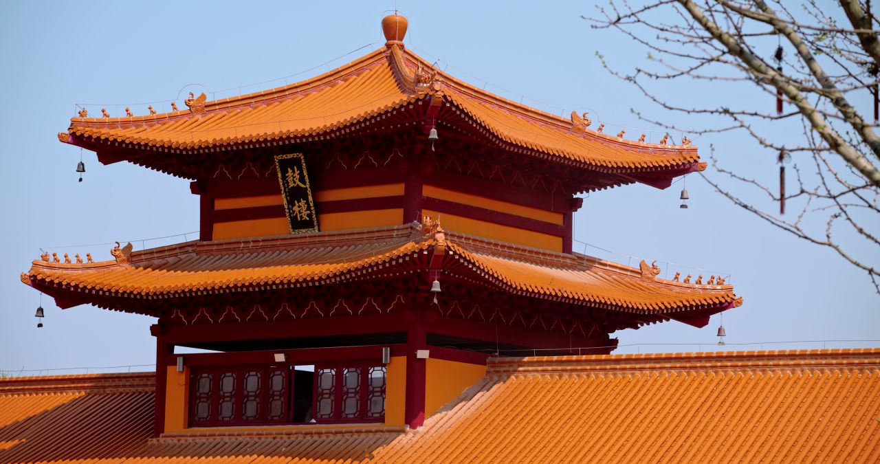 湖南长沙洗心禅寺古典建筑寺庙实拍视频