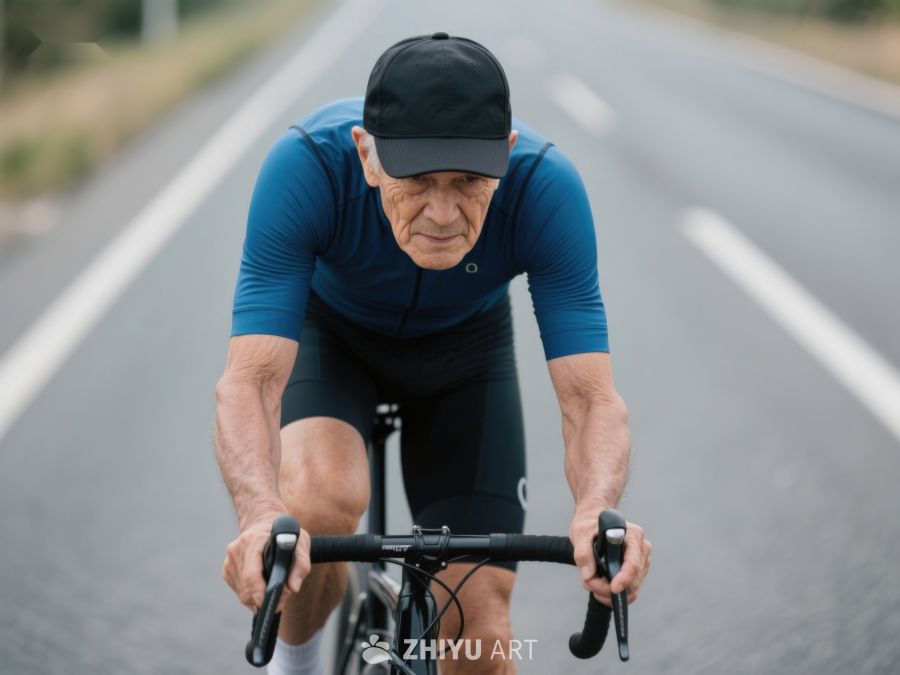 老年男子骑行公路自行车 218