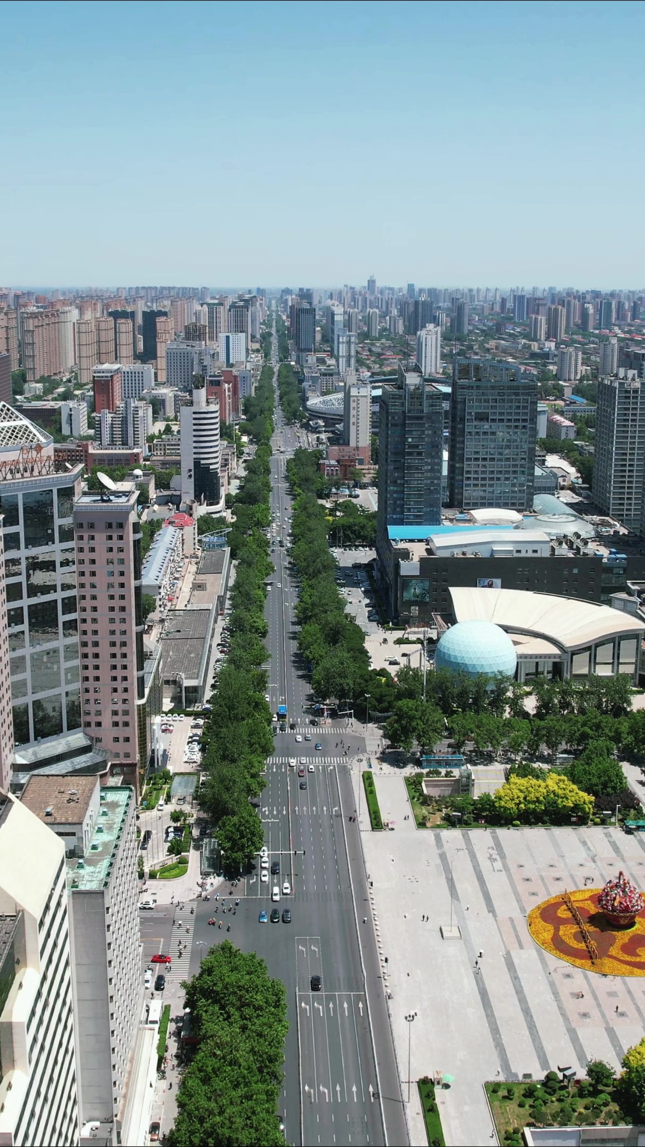 河北石家庄城市交通竖屏航拍