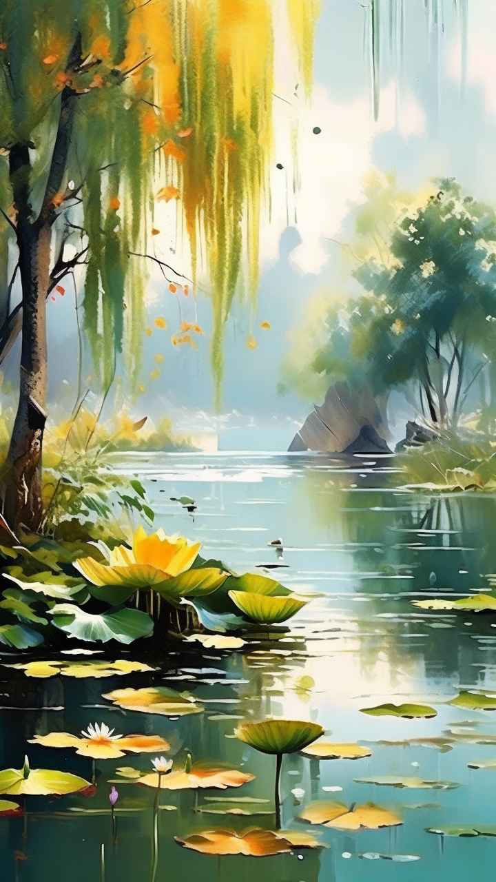 国风水墨山水画简约风格插画 49