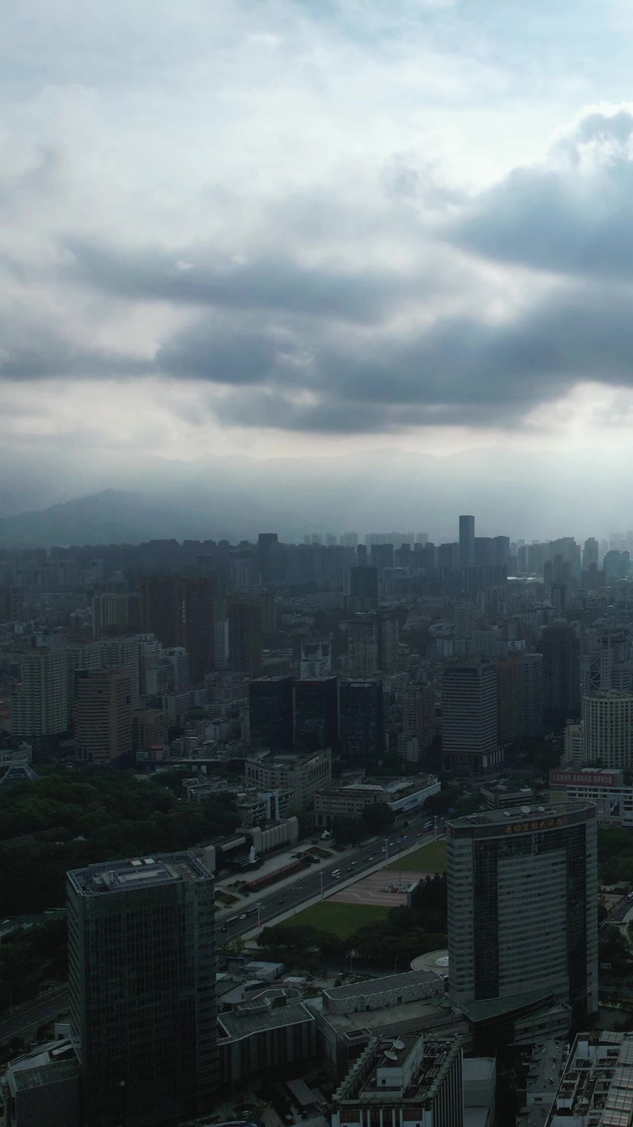 福建福州城市风光竖屏航拍  