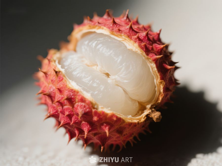 新鲜荔枝剖面特写 616