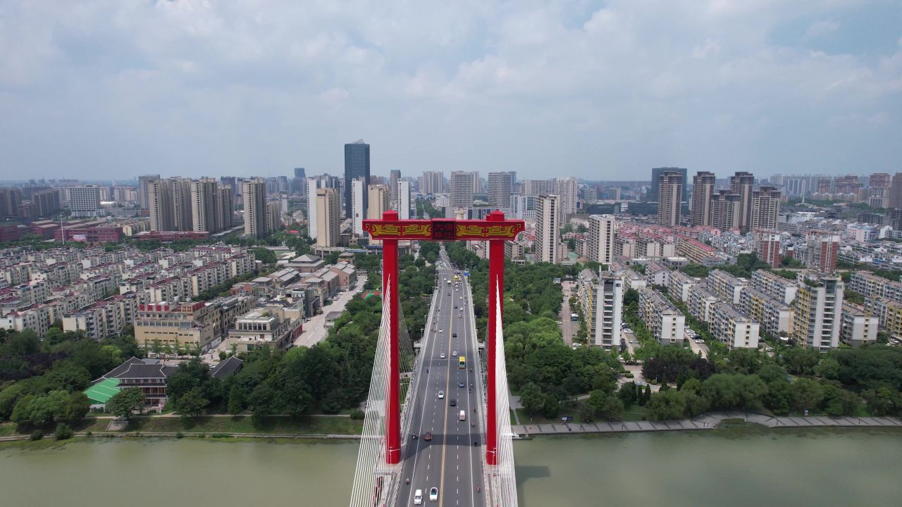 江苏宿迁城市风光旅游景区航拍
