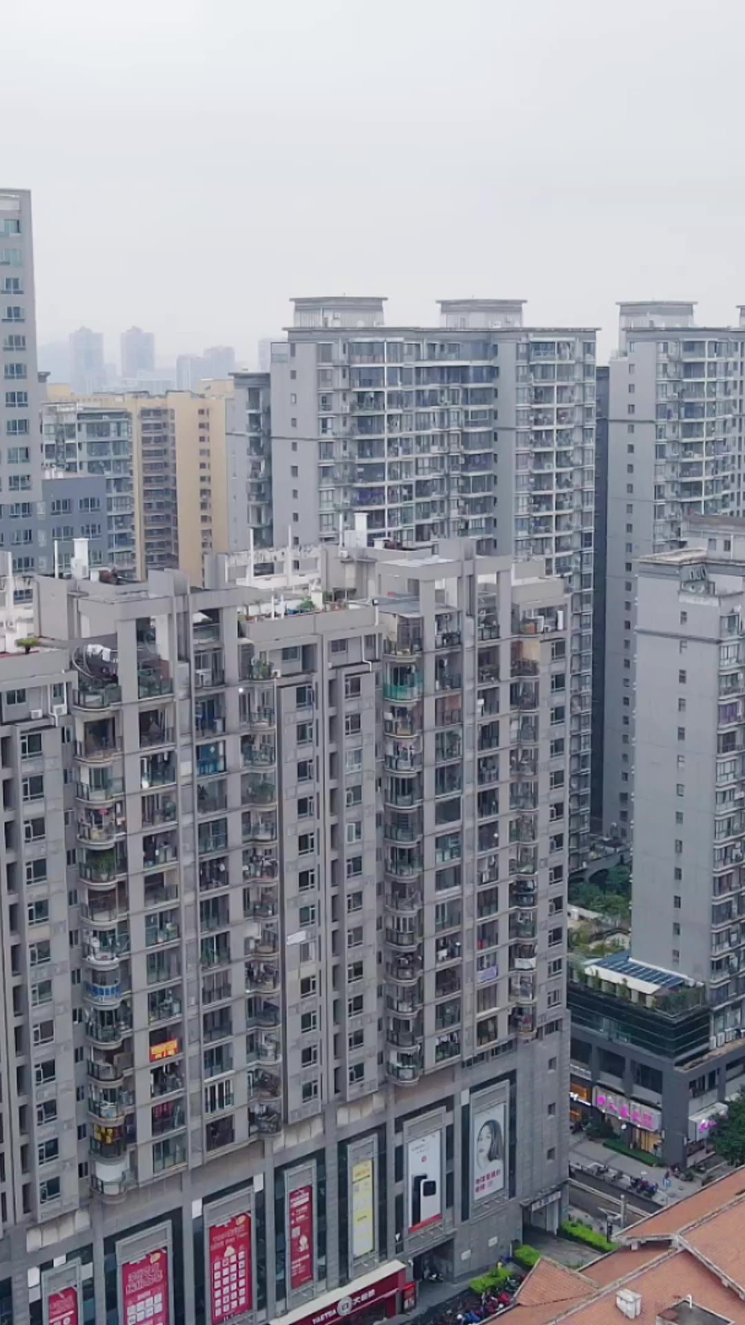 福建漳州城市建设交通竖屏航拍 