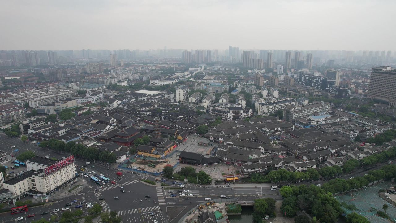 江苏无锡城市建设高楼大厦航拍建筑 