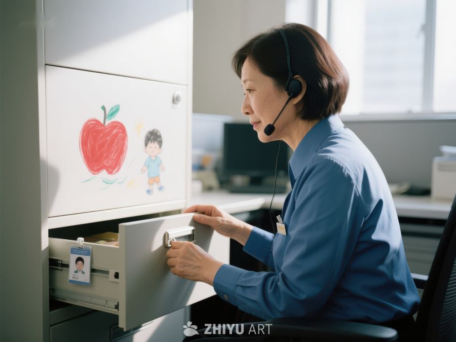 办公室内工作人员操作文件柜 21