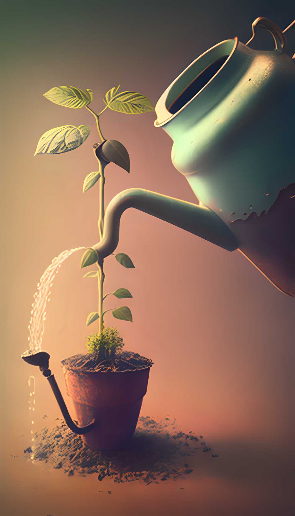 创意艺术画面劳动植树