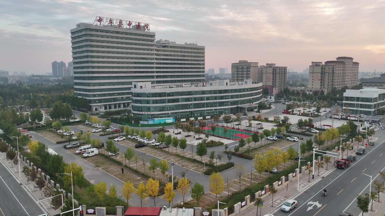 医院全景日落