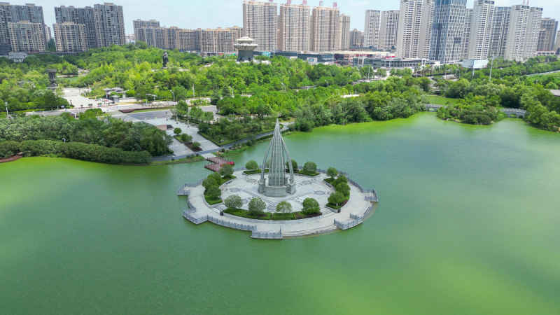航拍湖北随州文化园4A景区