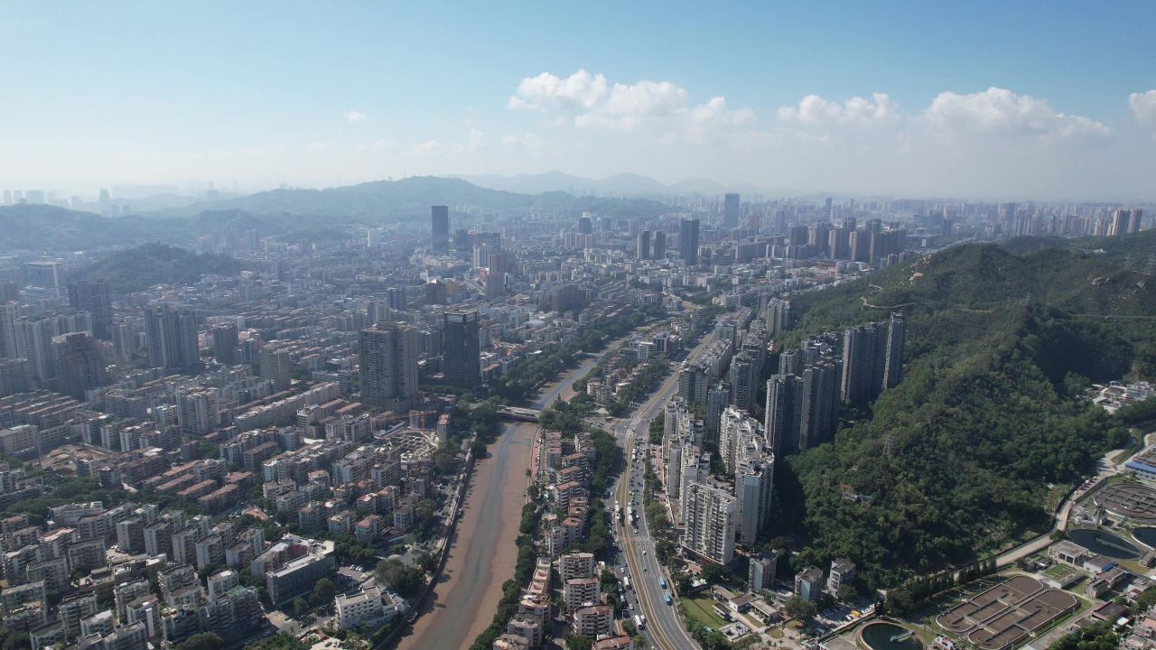 广东珠海城市风光航拍 