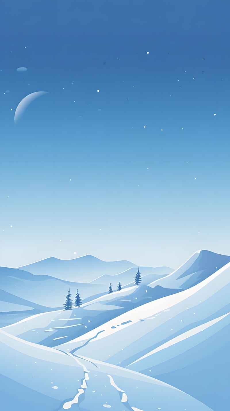 冬季唯美雪景创业插画 24