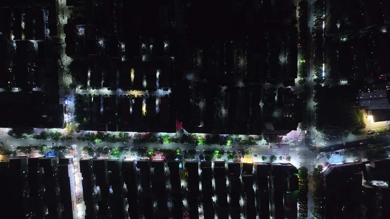 城市夜景航拍