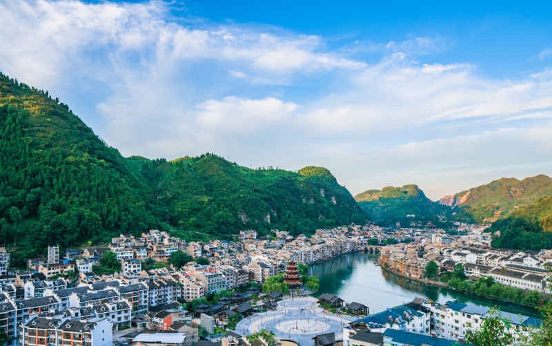 贵州黔东南镇远古城全景