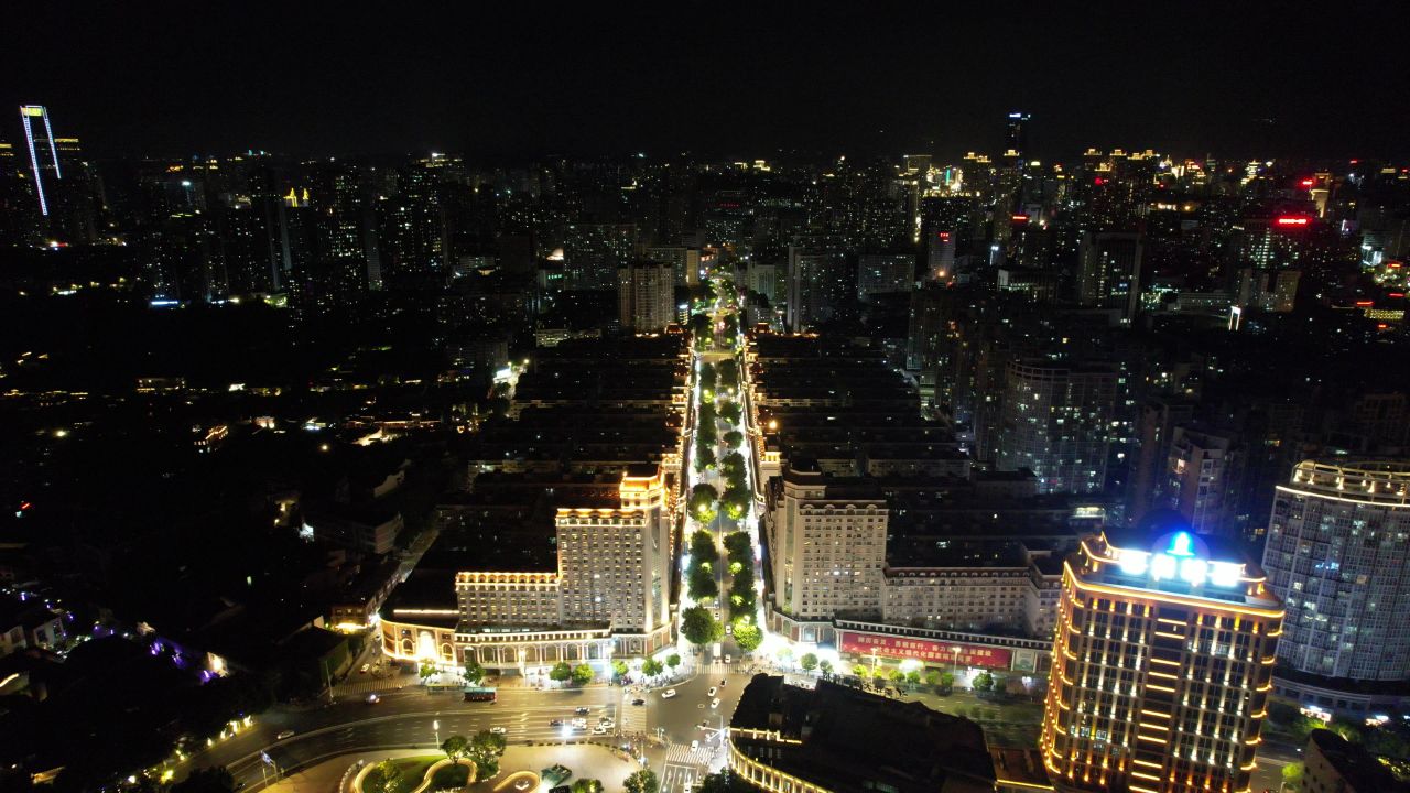 福建福州城市夜景灯光