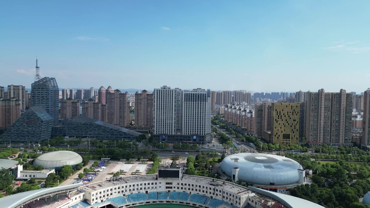 航拍江西新余体育中心