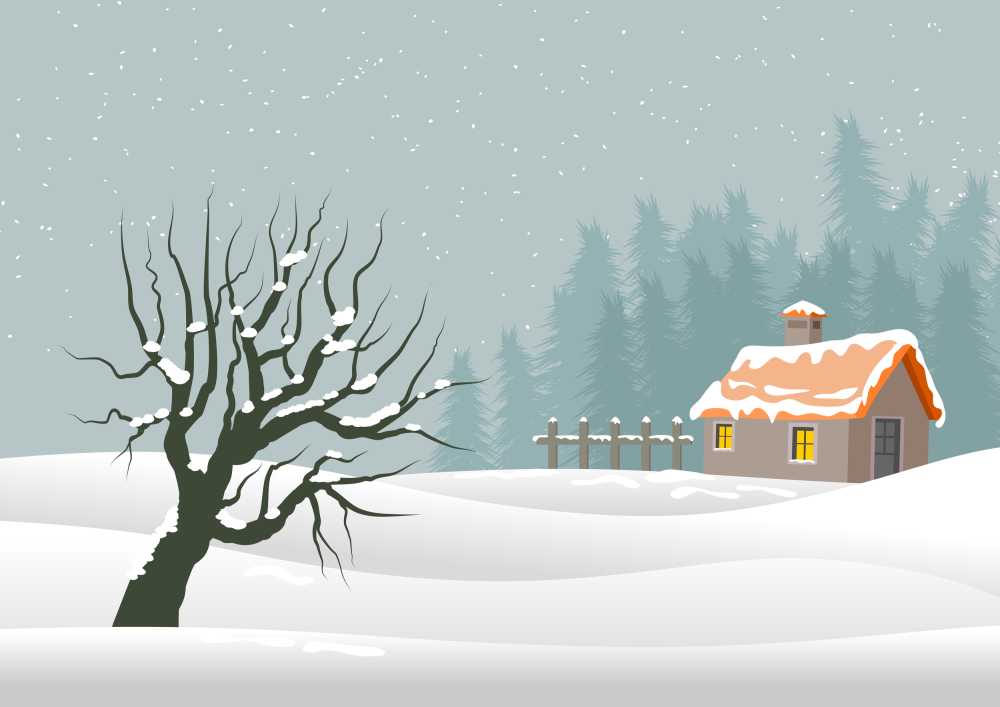 图圣诞背景景观性质邮政卡雪冬季十二月节日欢乐的首页白