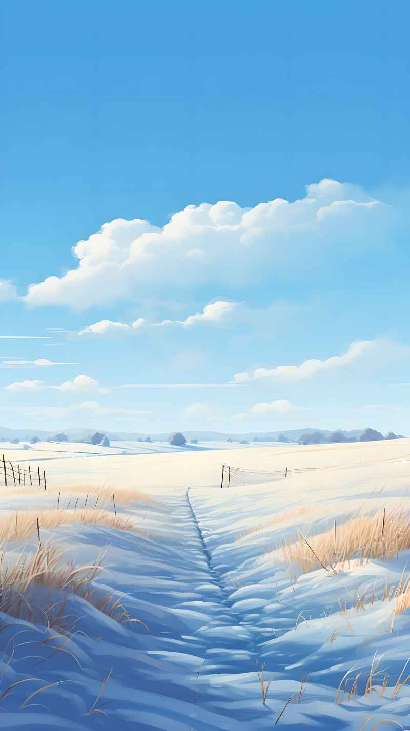 冬季唯美创意背景插画图 57