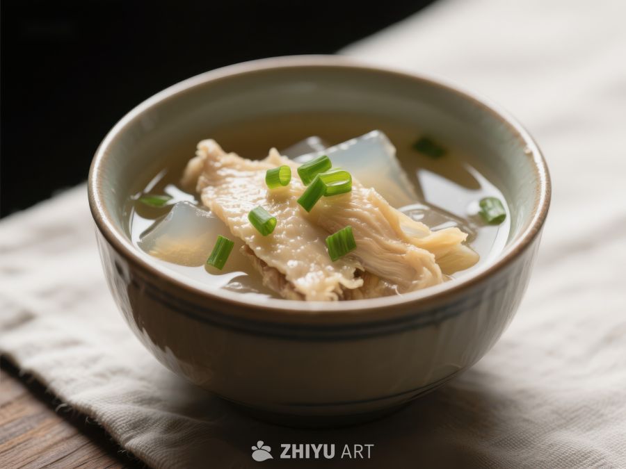 清汤鸡肉碗，点缀葱花 722