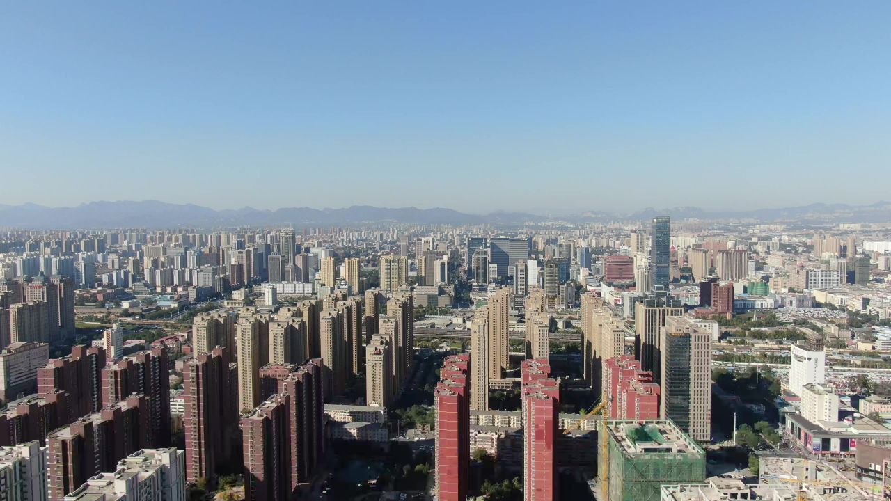 城市 高楼 住宅小区 石家庄 航拍 