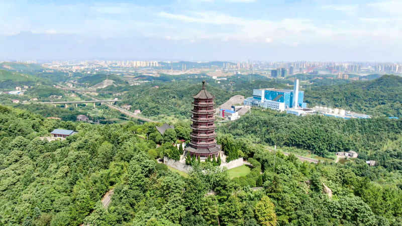 湖南湘潭城市风光航拍摄影图