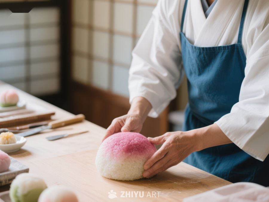 匠人精心制作传统点心