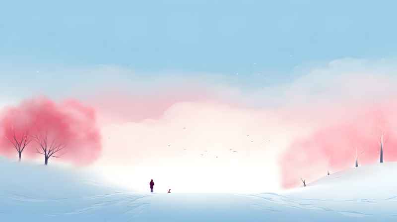 冬季唯美雪景创业插画 71