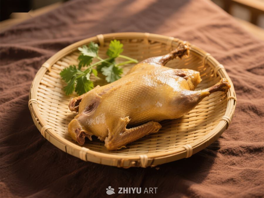 竹篮中的烤鸭配香菜 1402