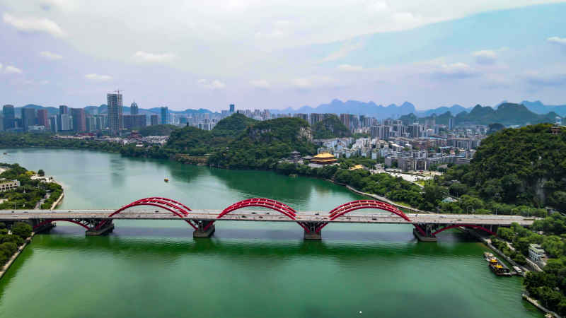 广西柳州城市风光航拍摄影图
